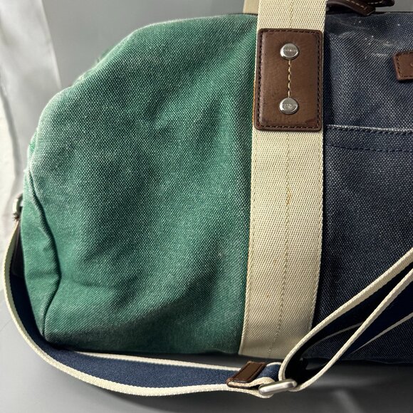 COACH F93234 HERITAGE WEB CANVAS PIECED STRIPE ROLL DUFFLE - Picture 2 of 13